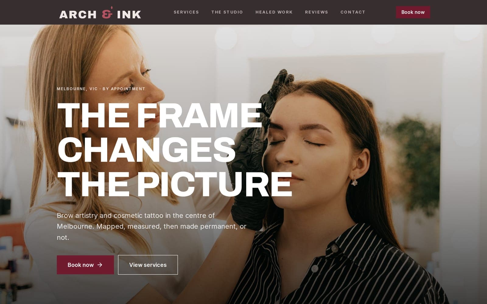 Arch & Ink website on desktop