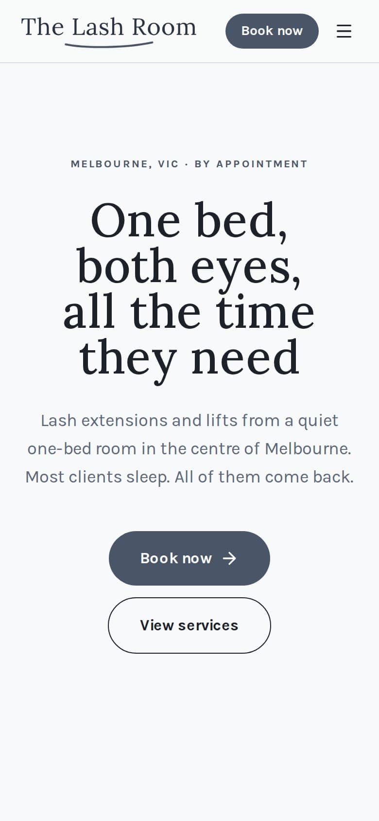 The Lash Room by Elle website on a phone