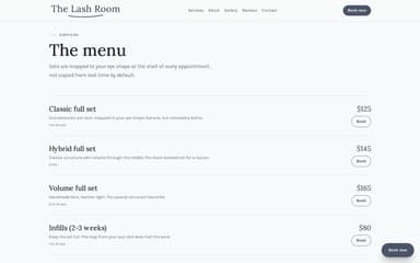 The menu