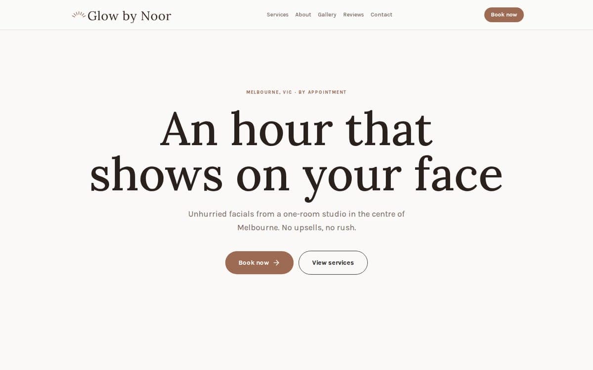 Glow by Noor website