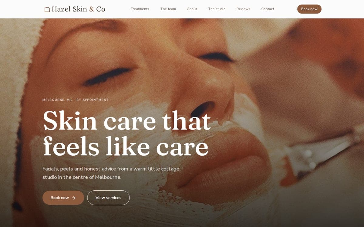 Hazel Skin & Co website