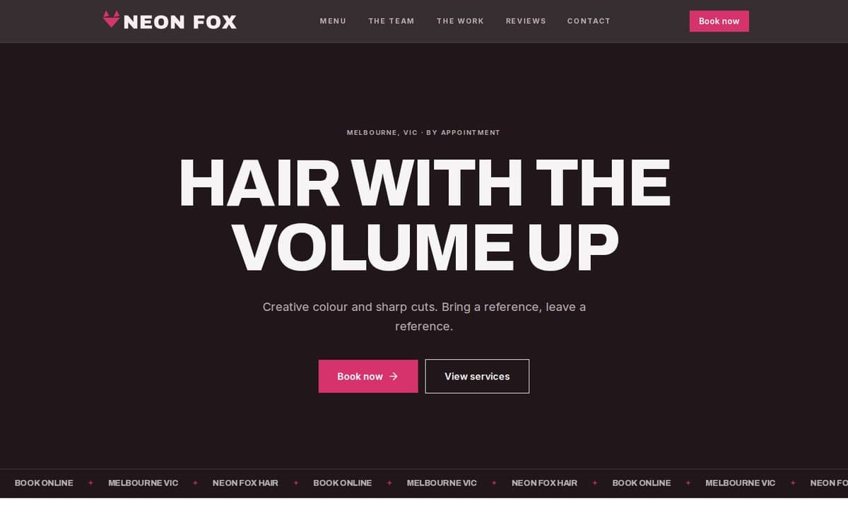 Neon Fox Hair website