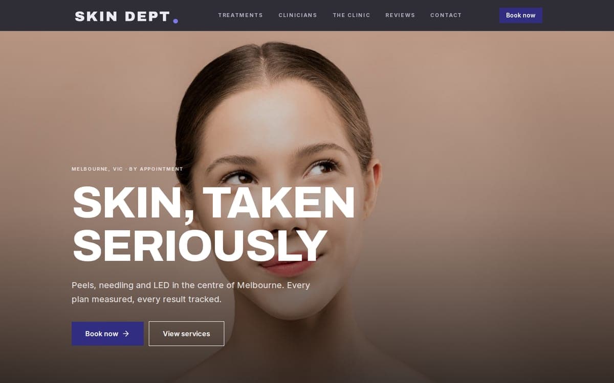 Skin Dept. website