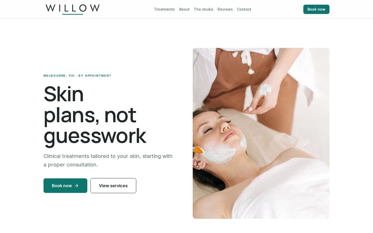 Willow Skin Studio website