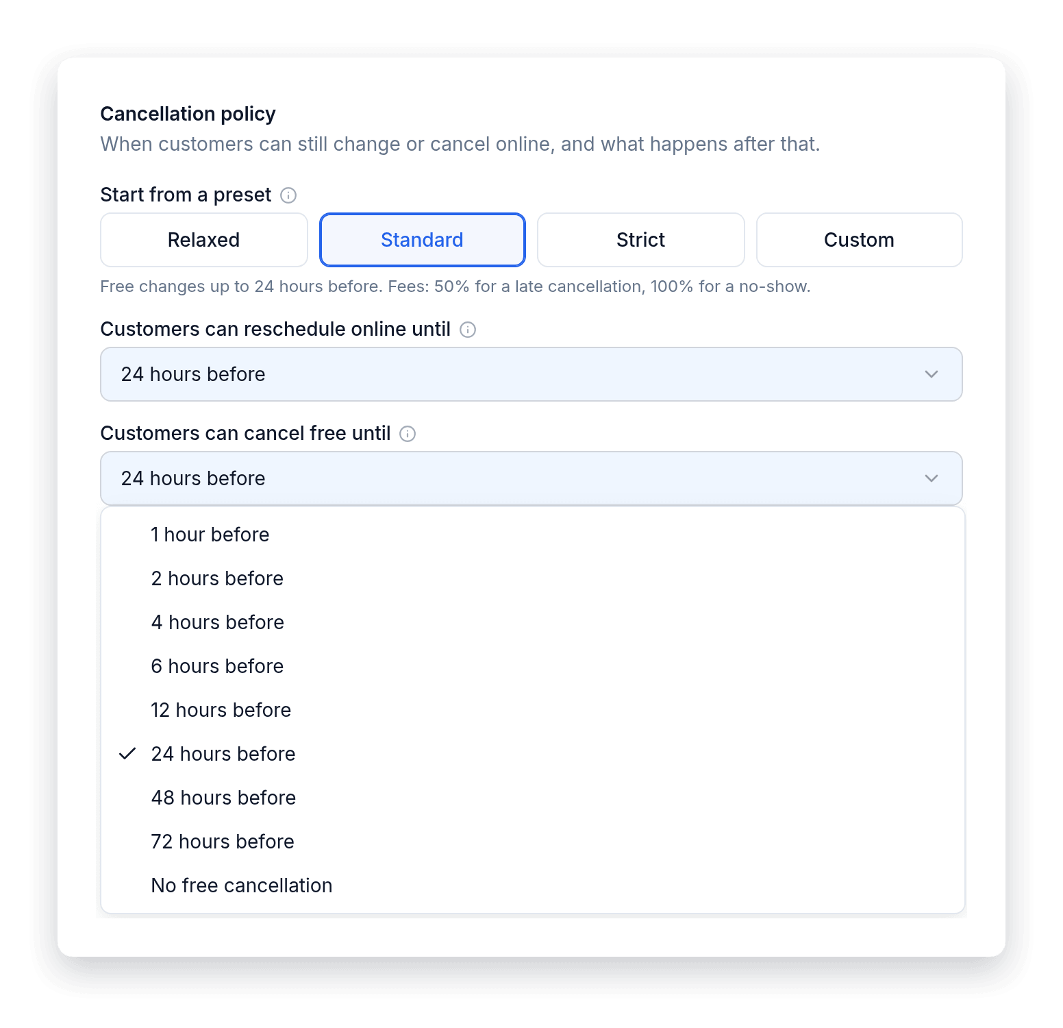 A cancellation policy that works for you