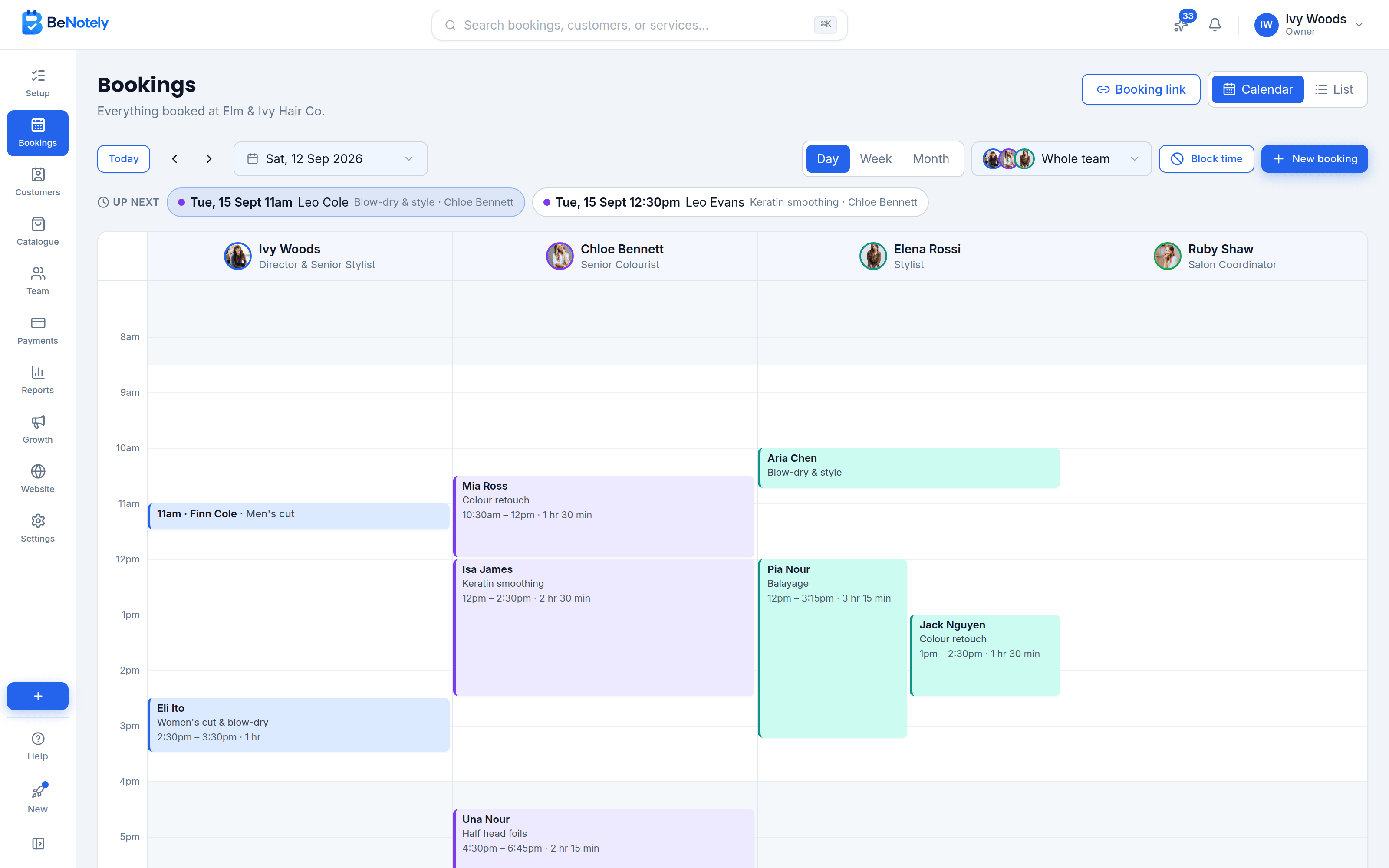 Run the day from the calendar