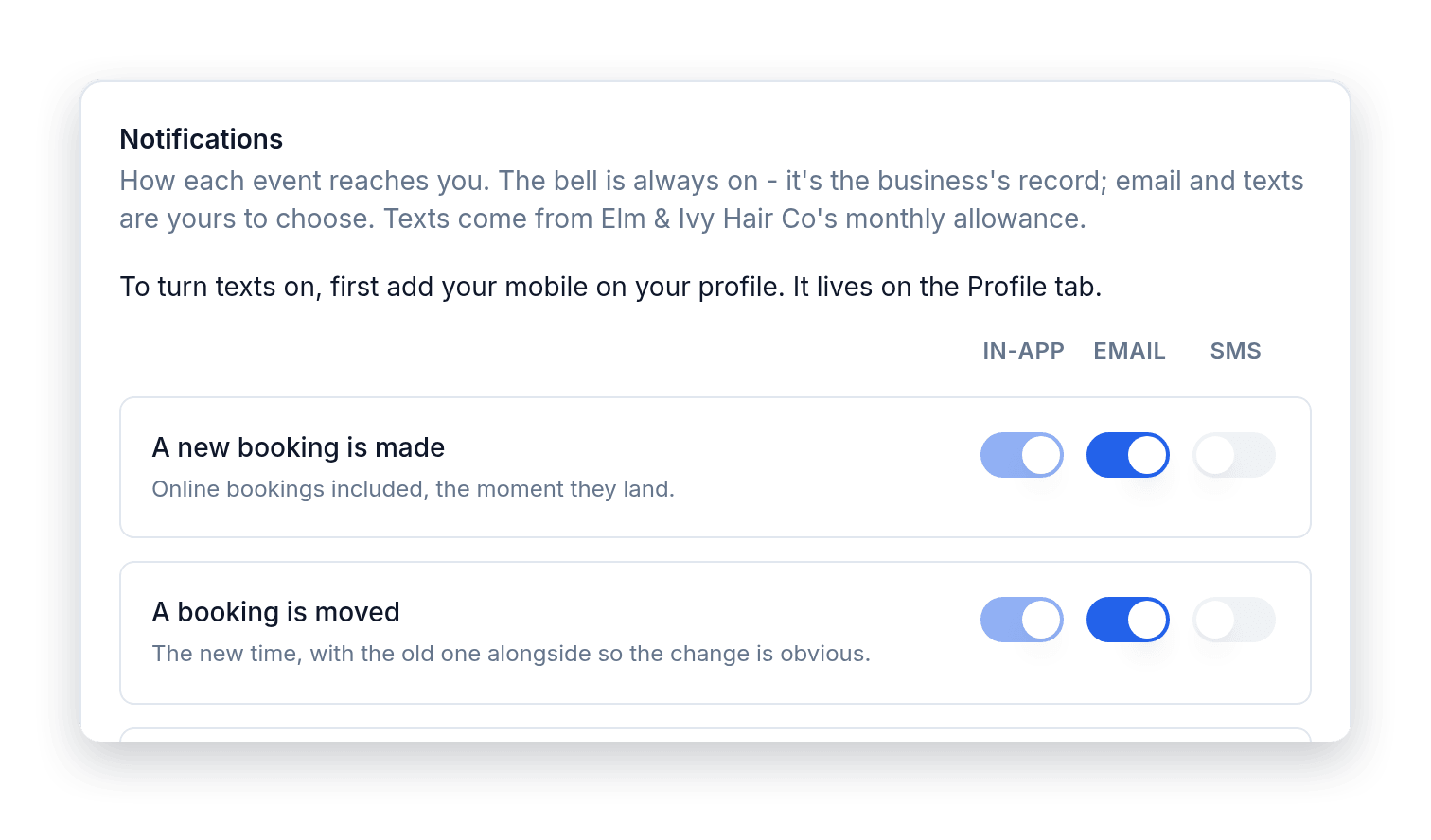 Alerts the moment a booking changes