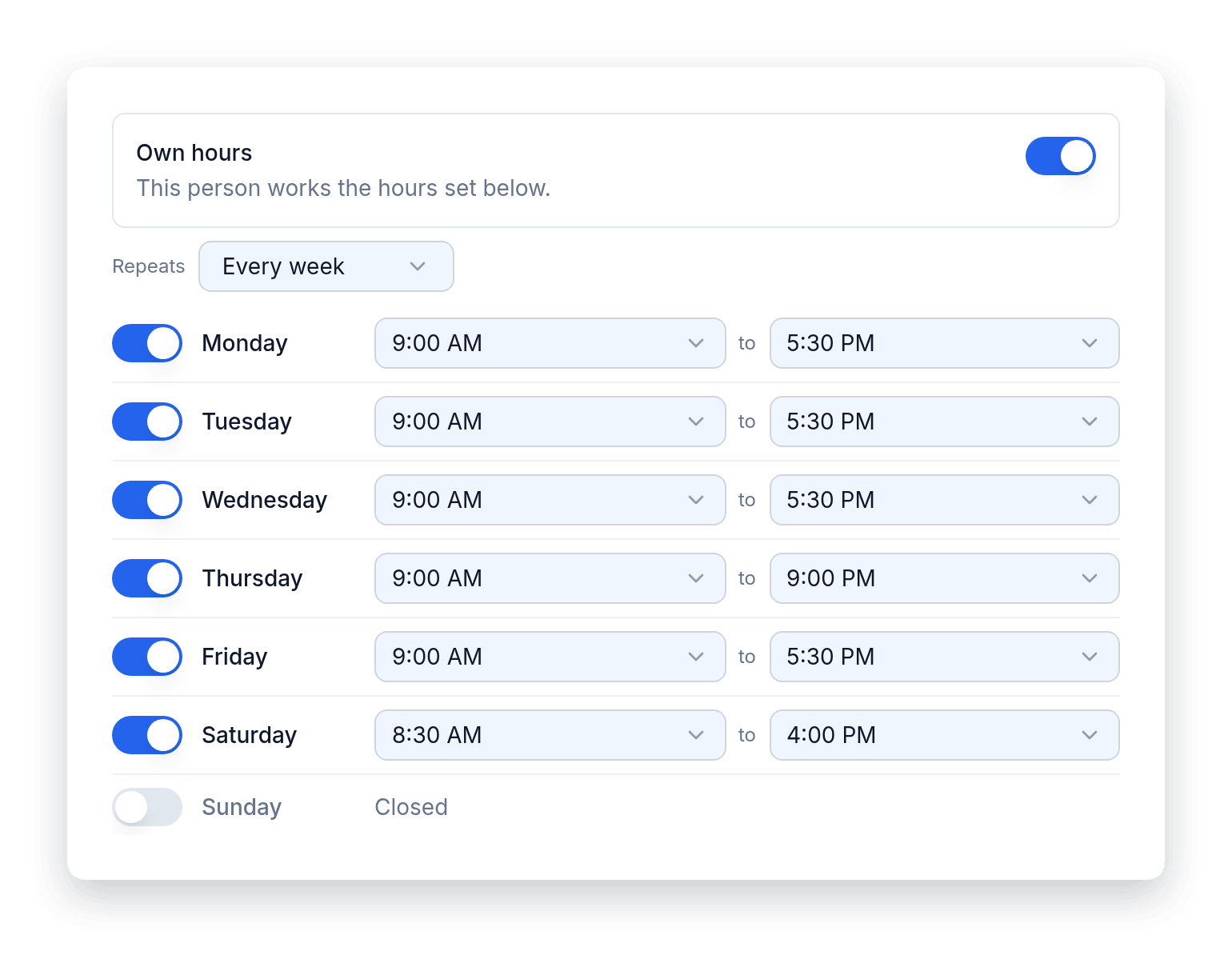 Rosters that shape your booking page