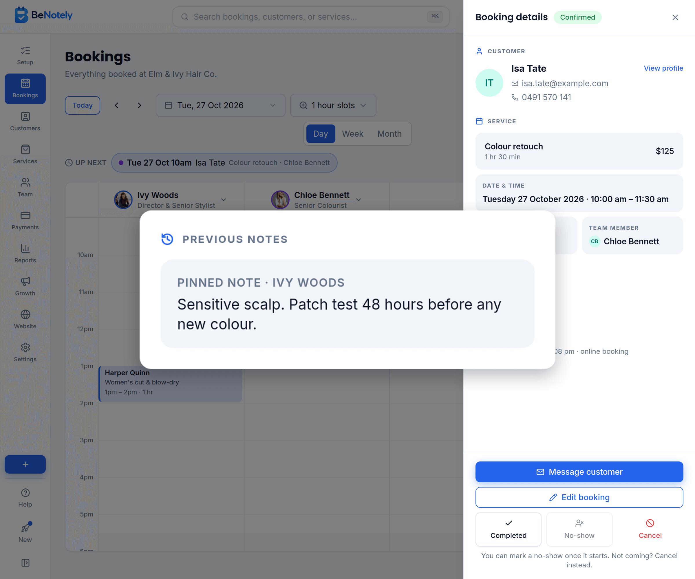 Pin the notes every booking should show