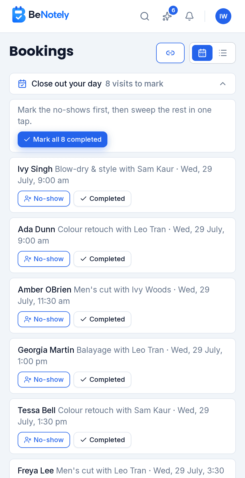 Close out your day in one tap