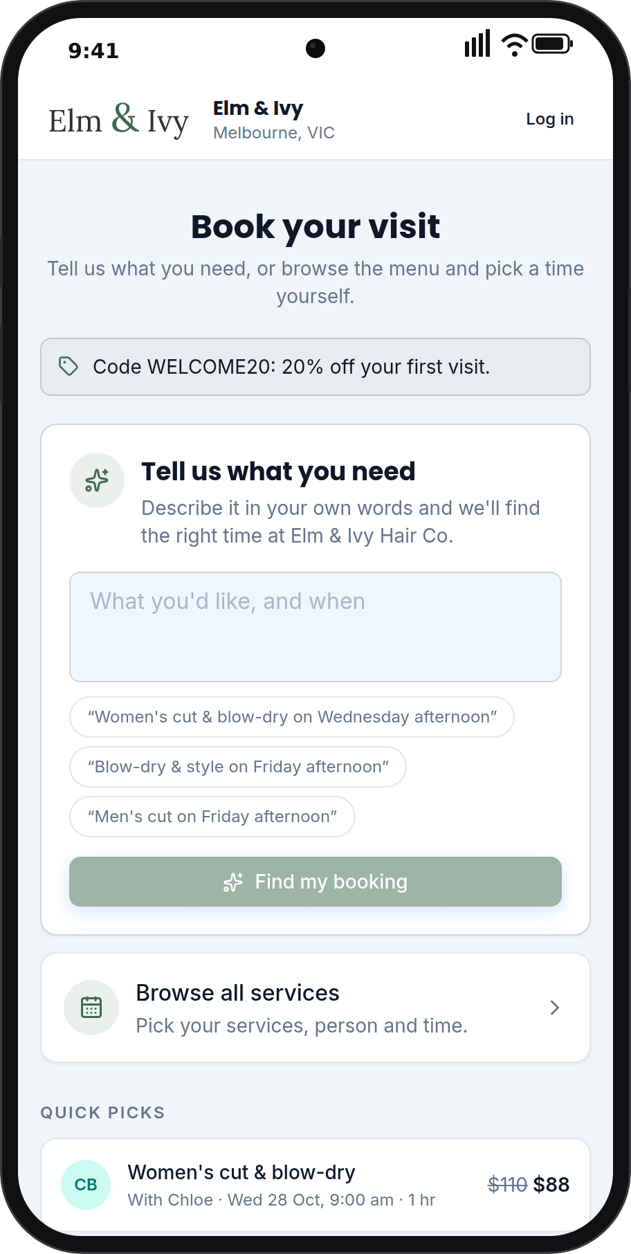 Booking links that apply your promo code
