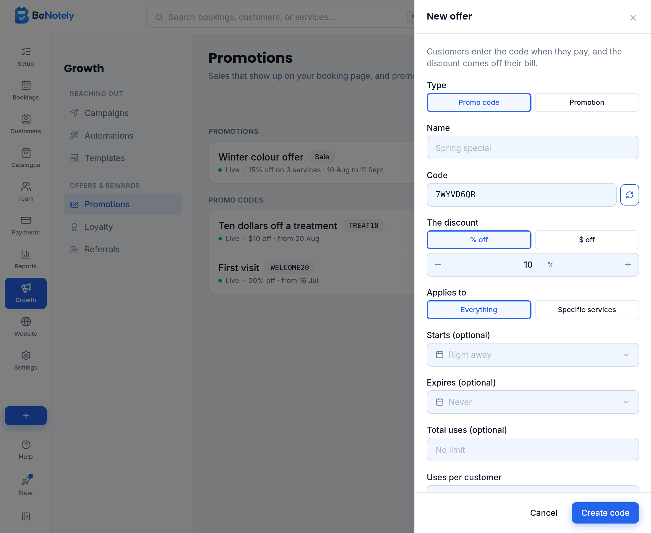 Create a promotion in a minute
