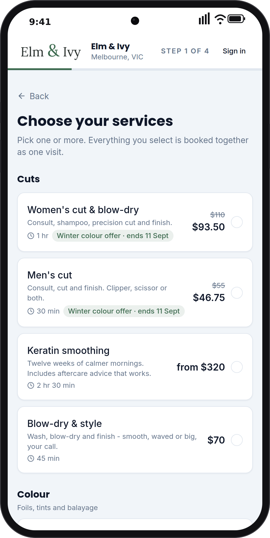 A promotion shows on your booking page