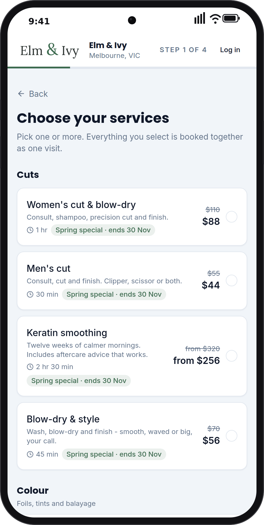 A promotion shows on your booking page