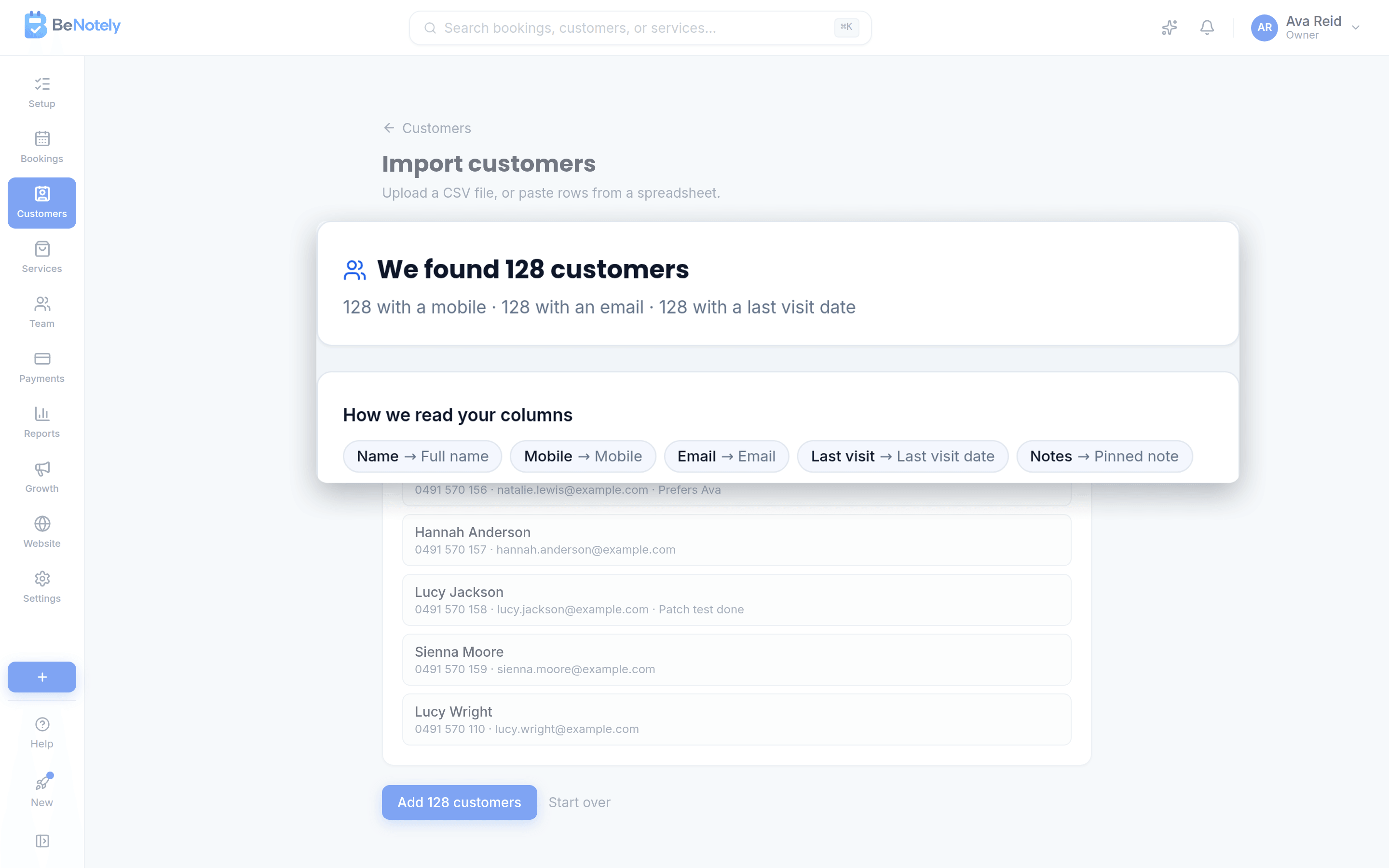 Your customers, brought across in minutes