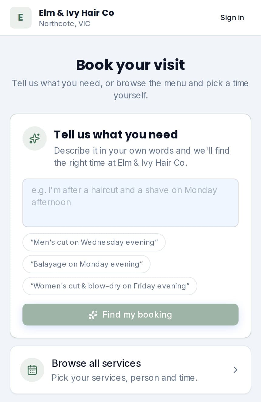 Clients booking Elm & Ivy Hair Co online
