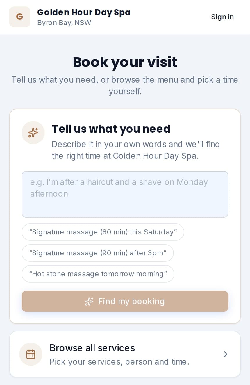 Clients booking Golden Hour Day Spa online