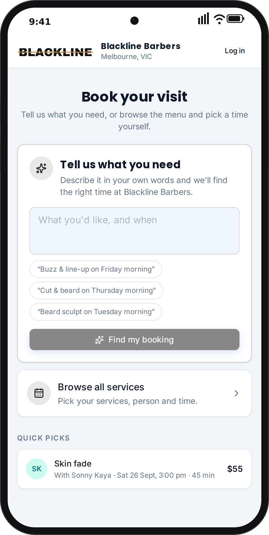 Customers book themselves, any time