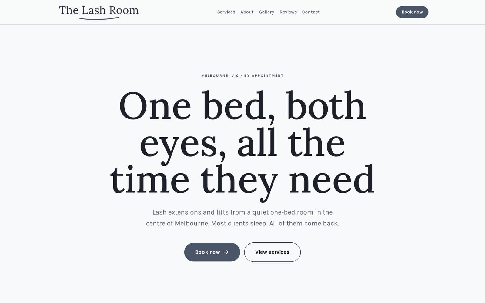 The Lash Room by Elle website on desktop