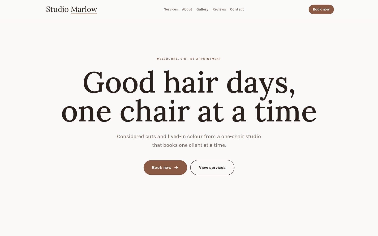 Studio Marlow website on desktop